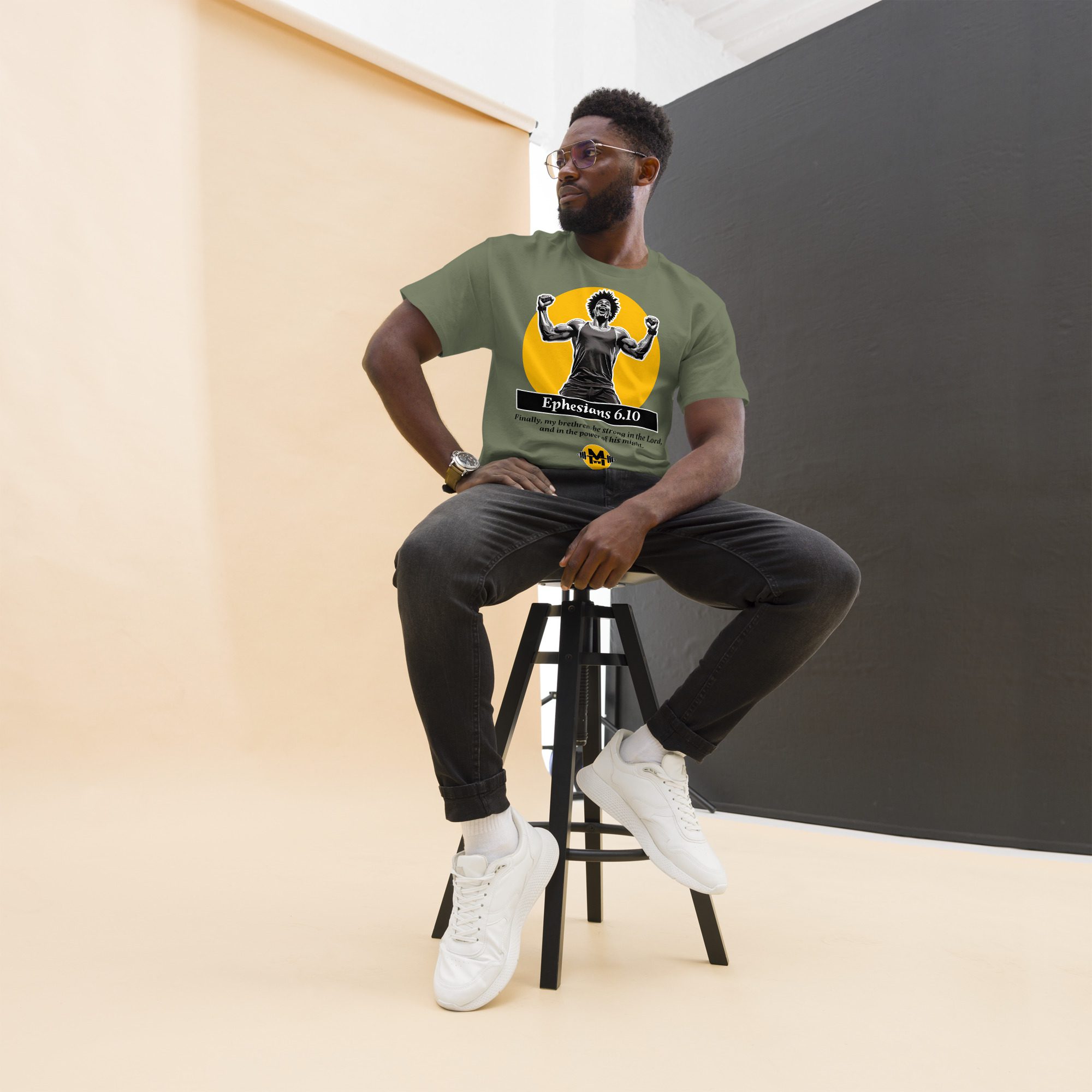 "The Power of His Might" Morning Worship and Workout - Unisex classic tee (Light)