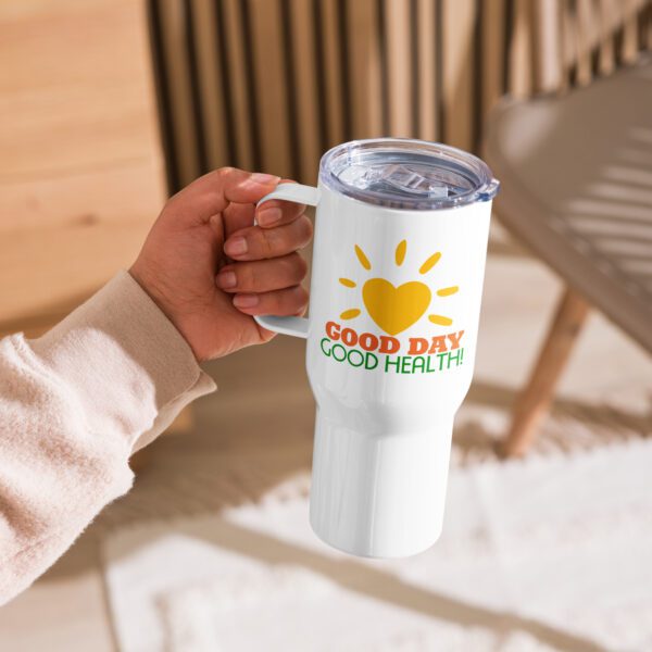 Good Day, Good Health! Travel mug with a handle - Image 2