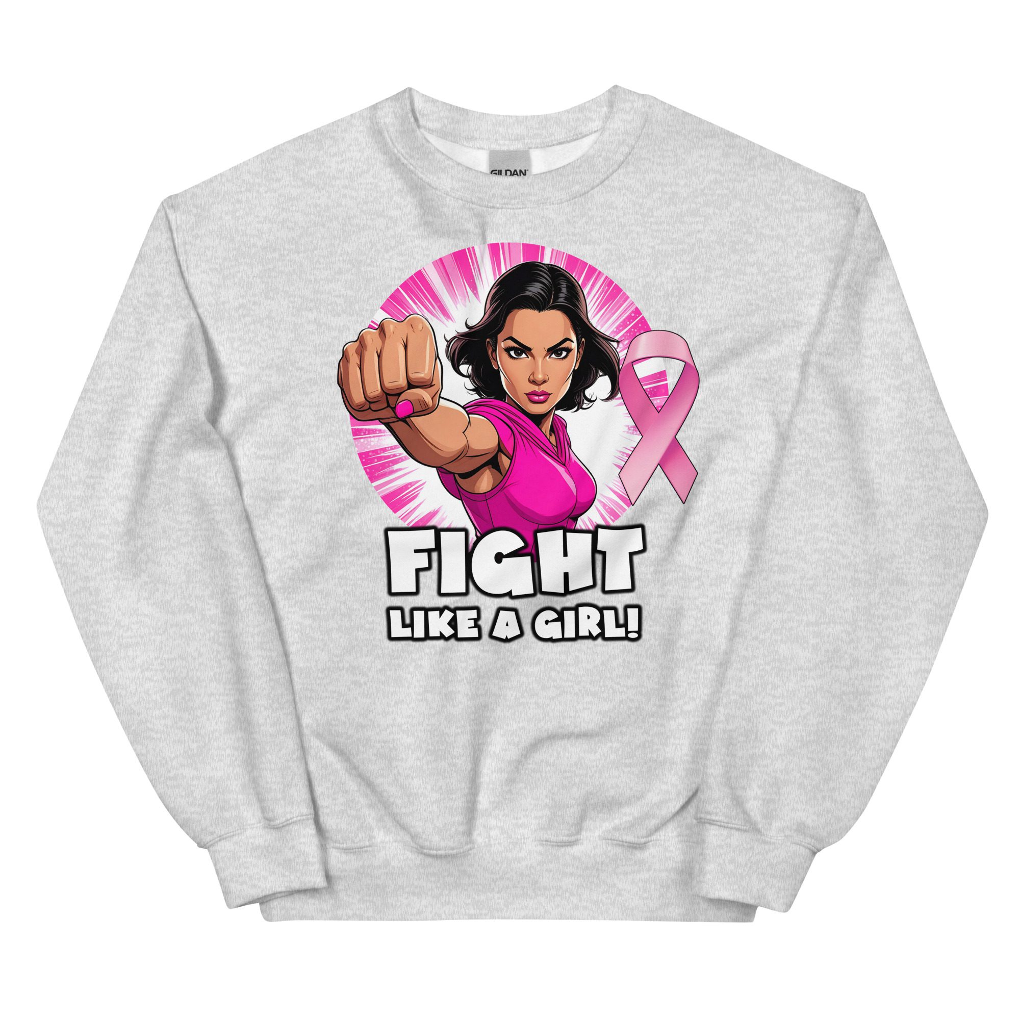 "Fight Like A Girl" Breast Cancer Awareness Sweatshirt - Image 6
