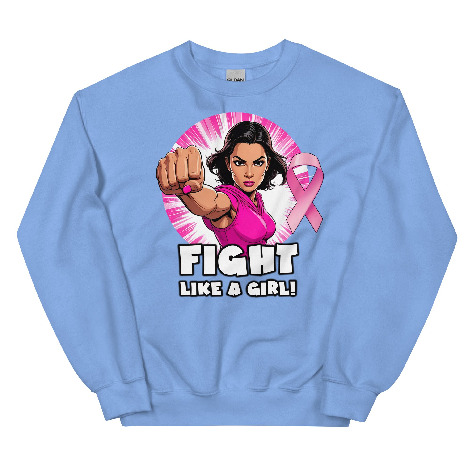 "Fight Like A Girl" Breast Cancer Awareness Sweatshirt - Image 3