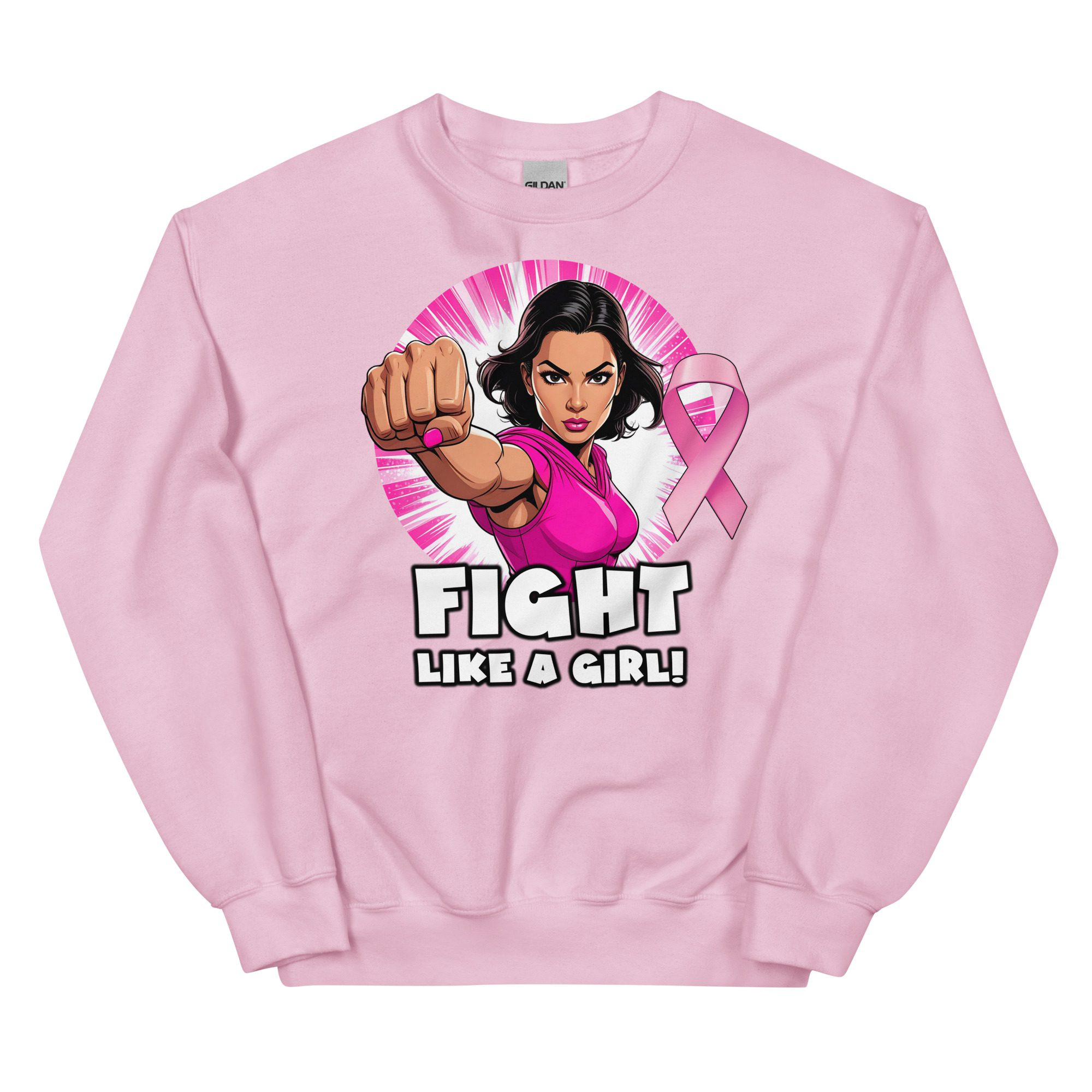 "Fight Like A Girl" Breast Cancer Awareness Sweatshirt - Image 5