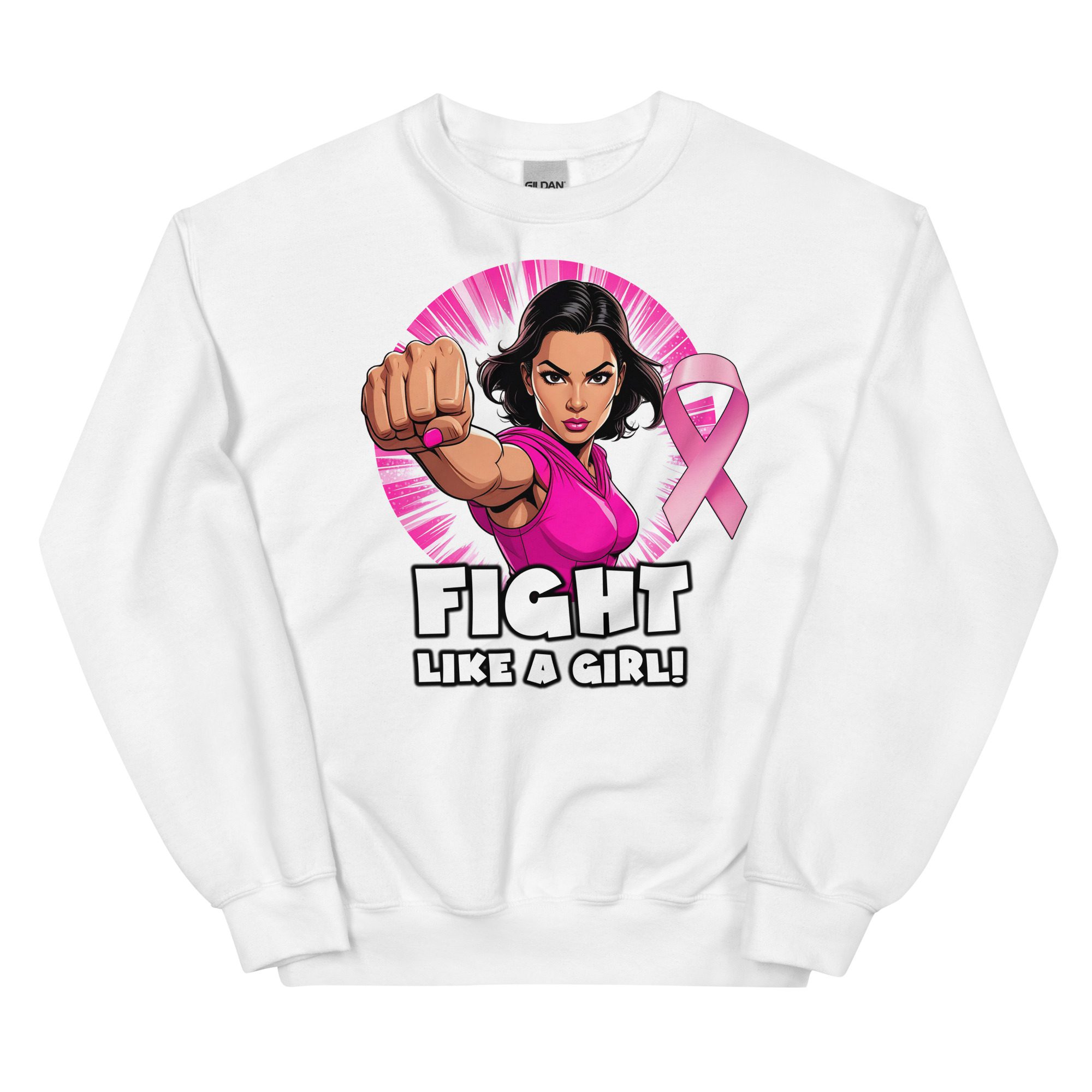 "Fight Like A Girl" Breast Cancer Awareness Sweatshirt - Image 7