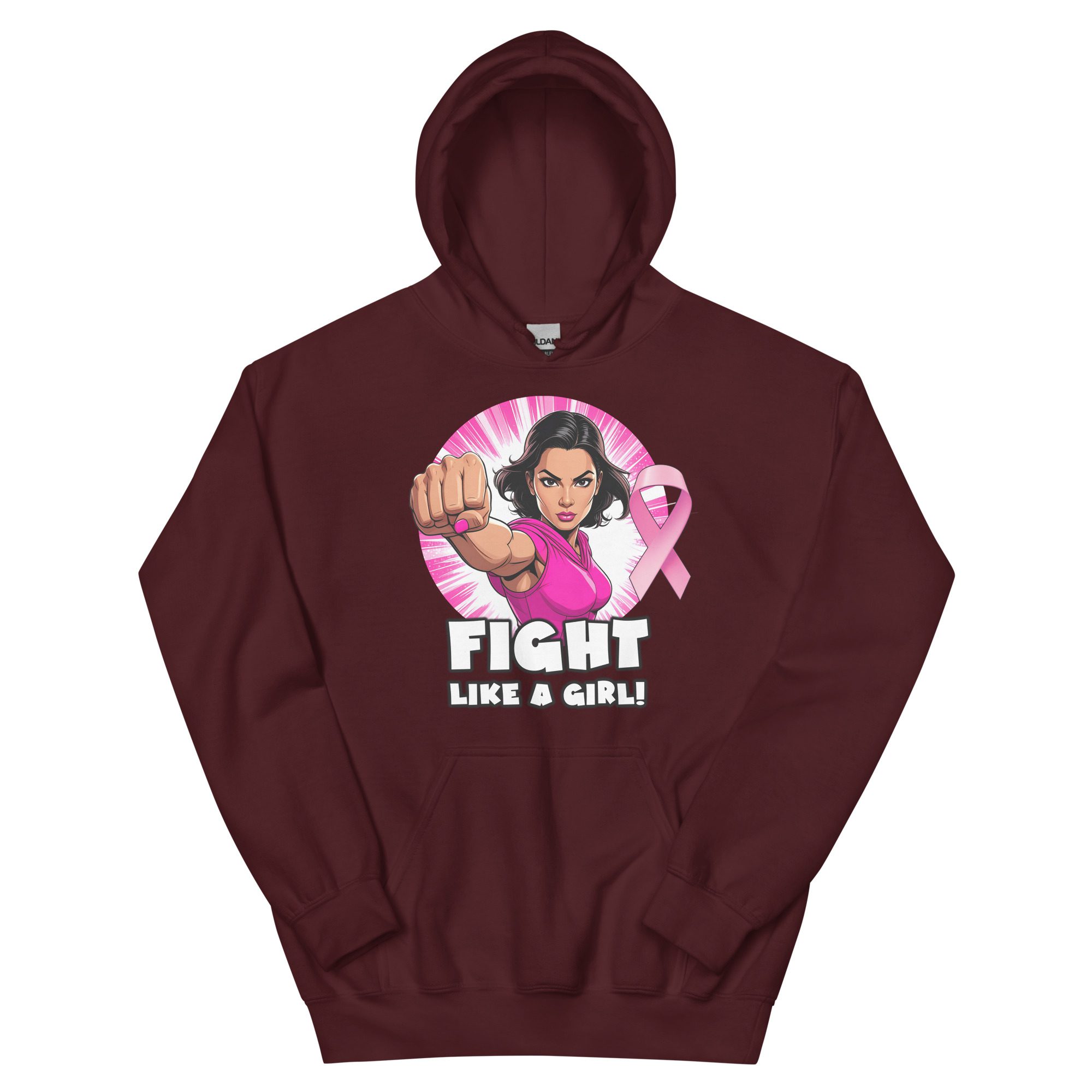 "Fight Like A Girl" Breast Cancer Awareness Hoodie - Image 3