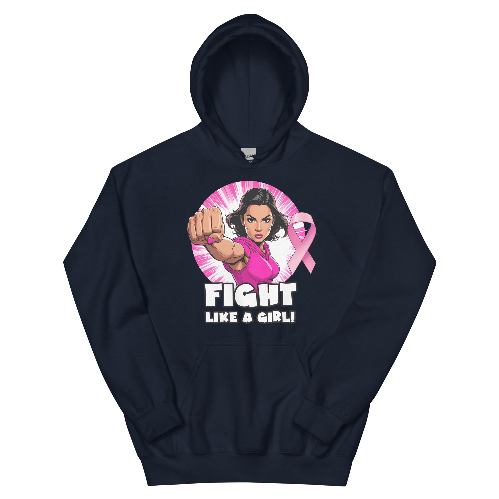 "Fight Like A Girl" Breast Cancer Awareness Hoodie - Image 2