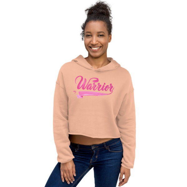 "Warrior" Breast Cancer Awareness Crop Hoodie - Image 11