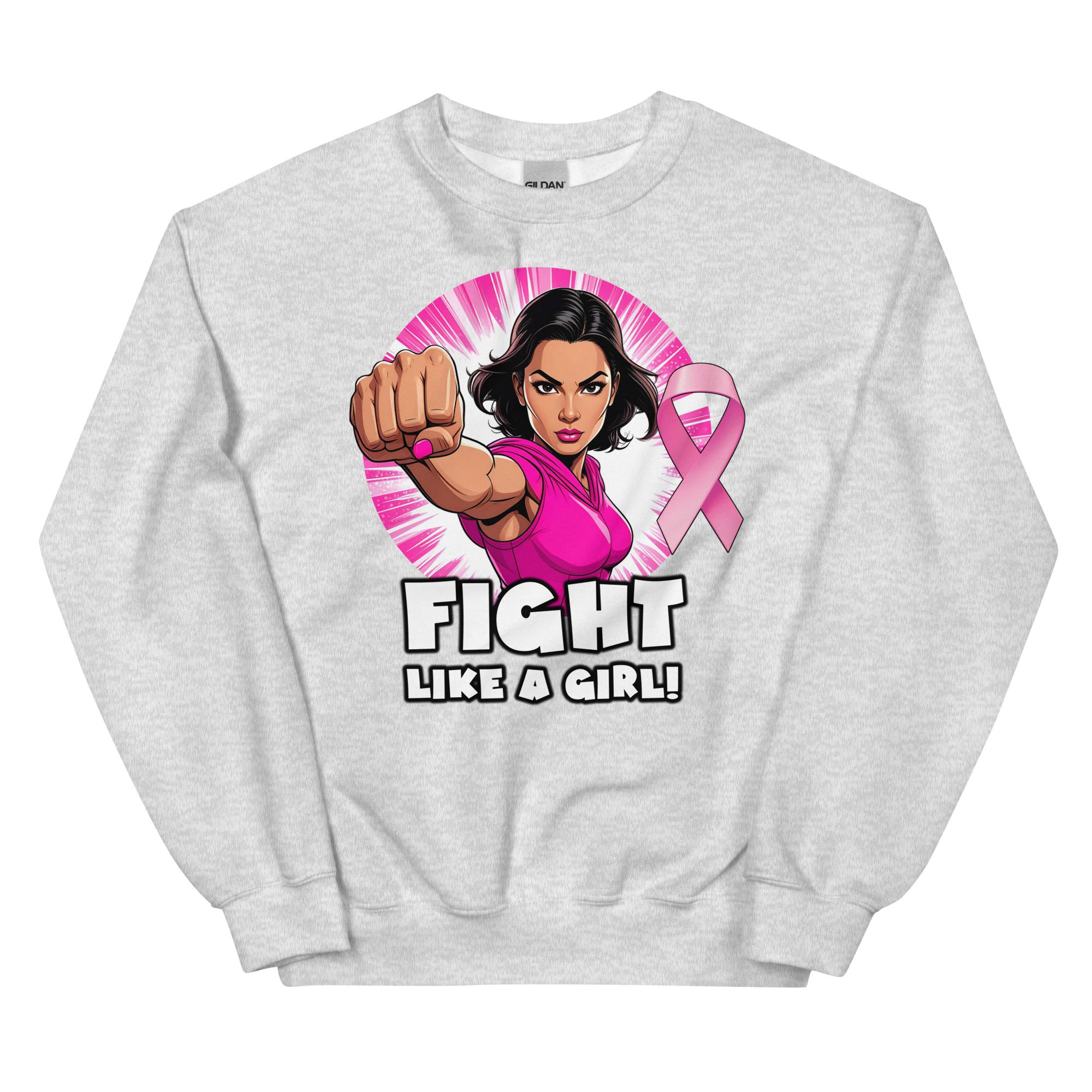 "Fight like A Girl" Breast Cancer Awareness Sweatshirt - Image 5