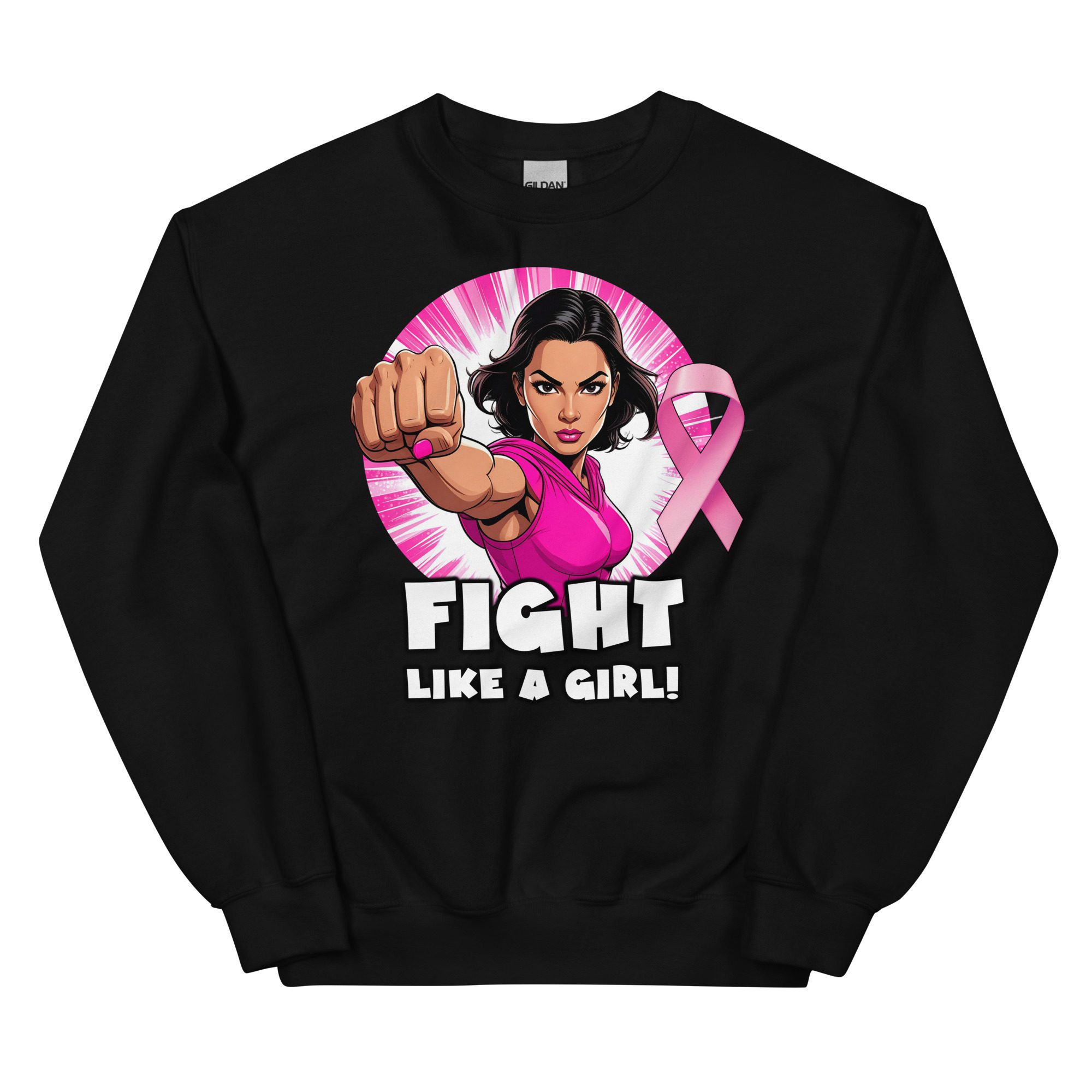 "Fight like A Girl" Breast Cancer Awareness Sweatshirt - Image 7