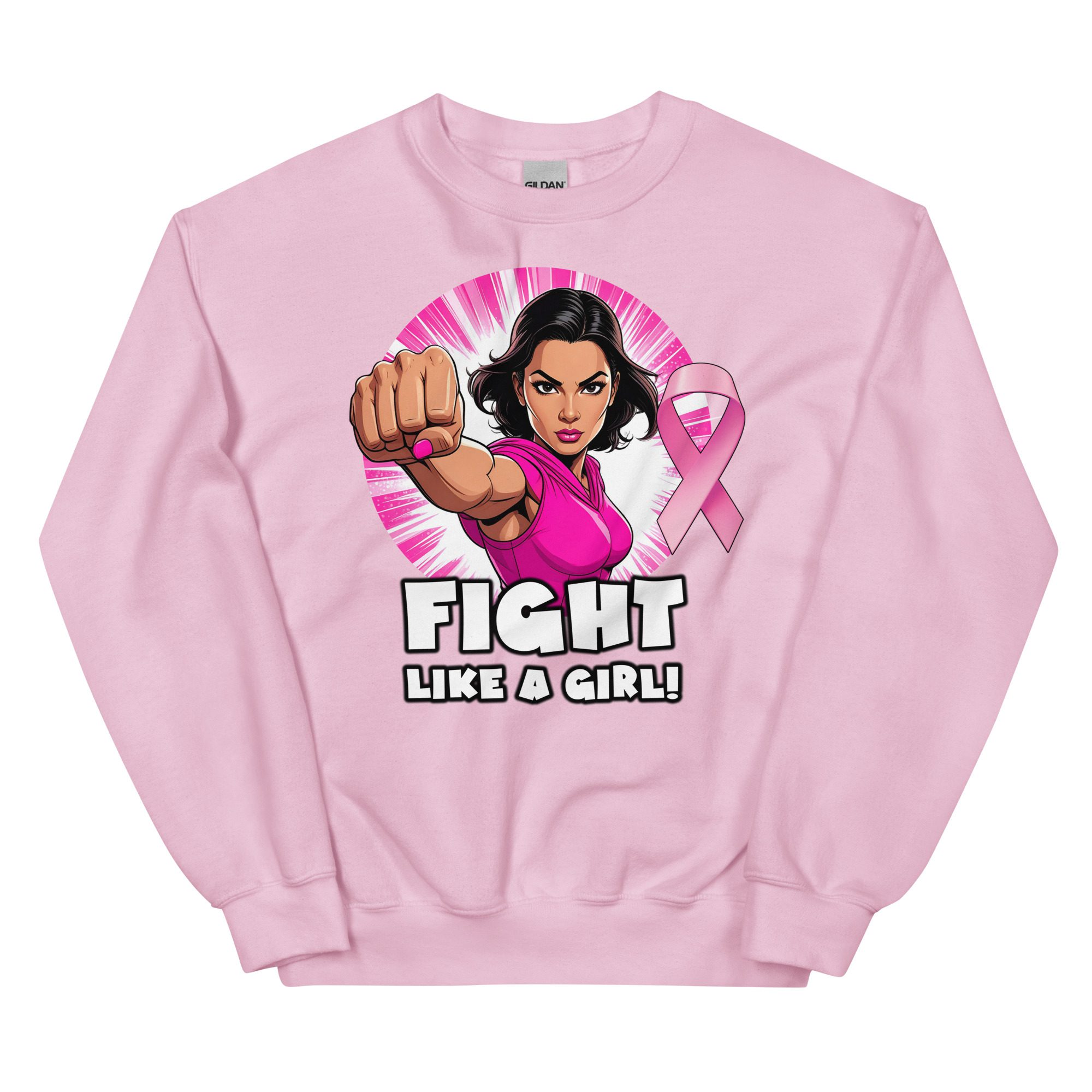 "Fight like A Girl" Breast Cancer Awareness Sweatshirt