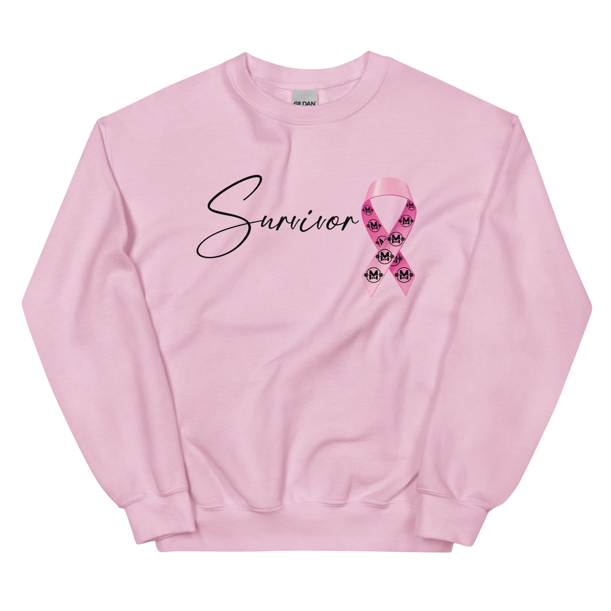 "Survivor" Breast Cancer Awareness Crew Neck Sweatshirt - Image 2
