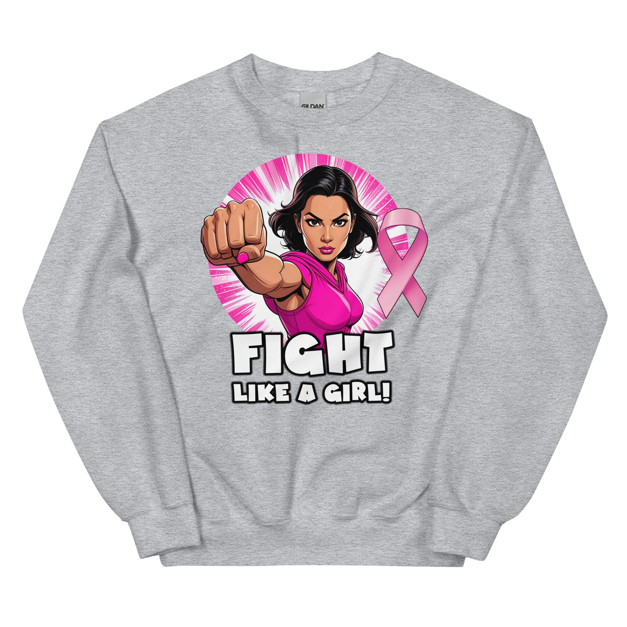"Fight like A Girl" Breast Cancer Awareness Sweatshirt - Image 3