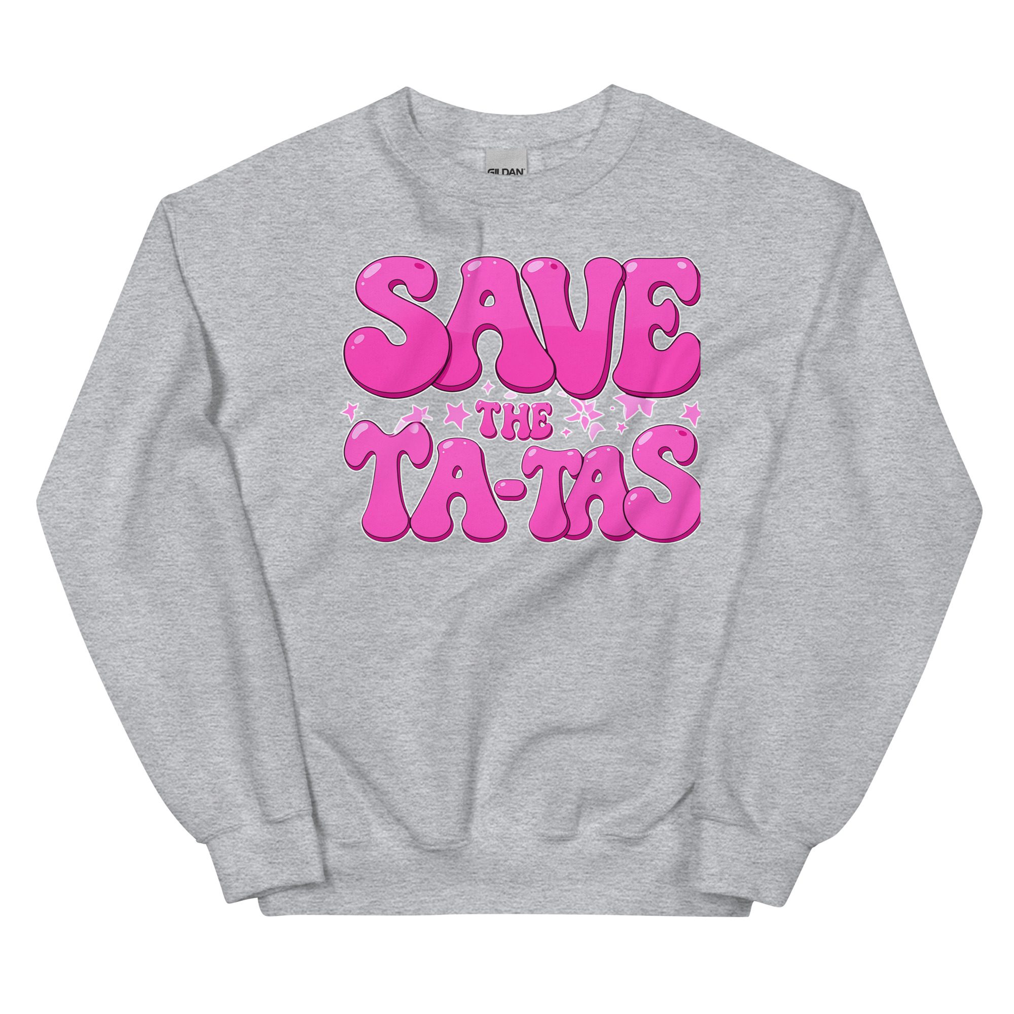 "Save The Ta-Tas" Breast Cancer Awareness Crew Neck Sweatshirt - Image 3