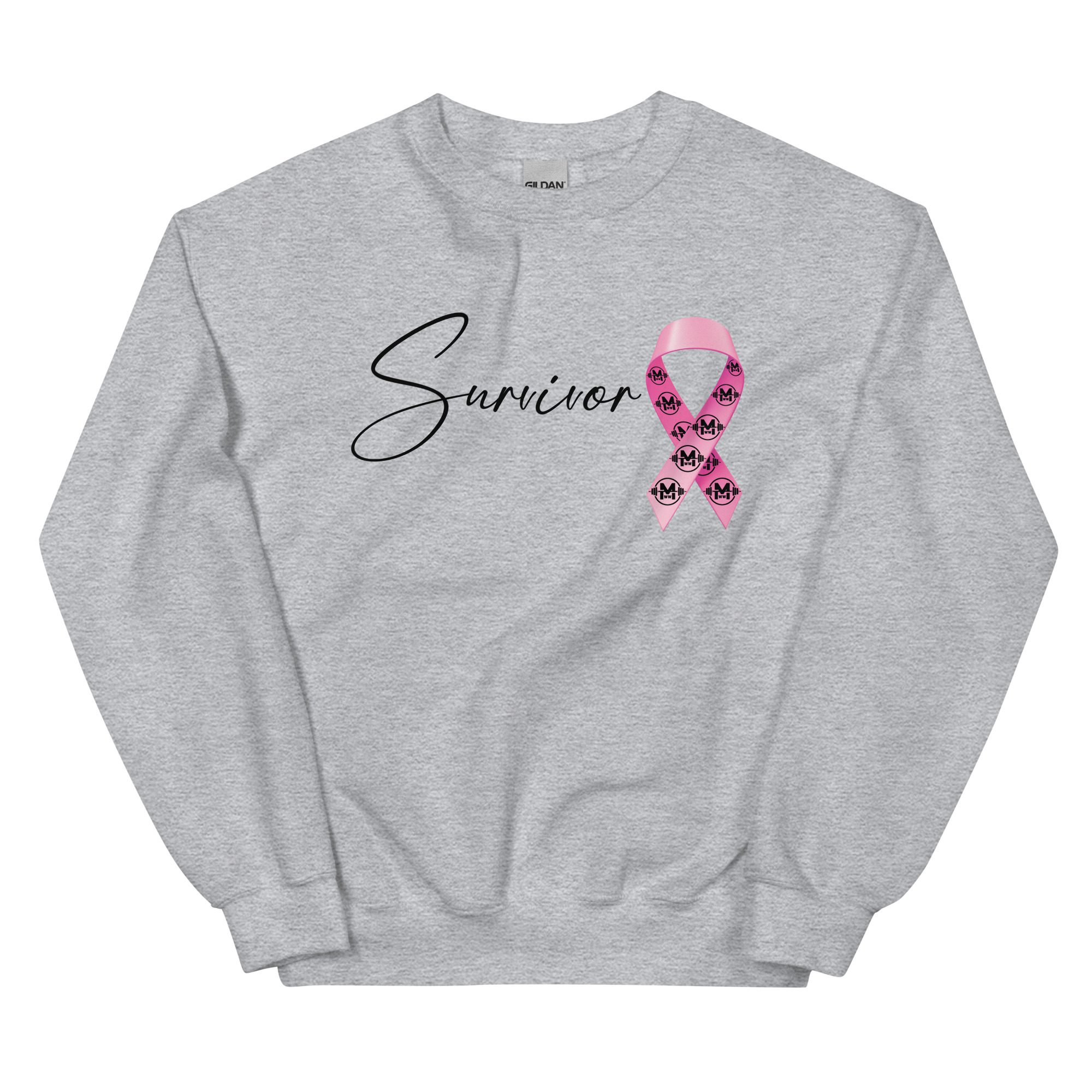"Survivor" Breast Cancer Awareness Crew Neck Sweatshirt - Image 4
