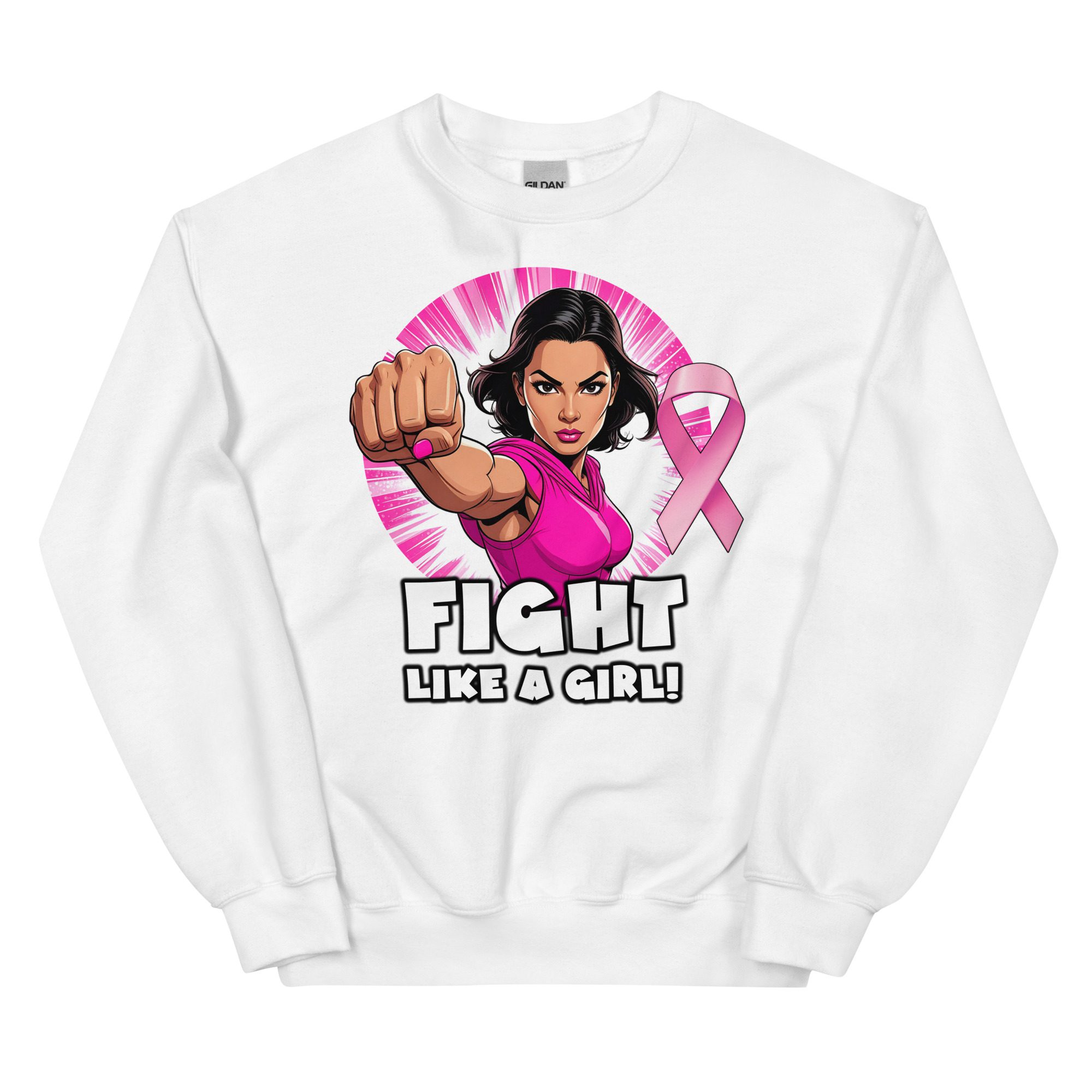 "Fight like A Girl" Breast Cancer Awareness Sweatshirt - Image 6