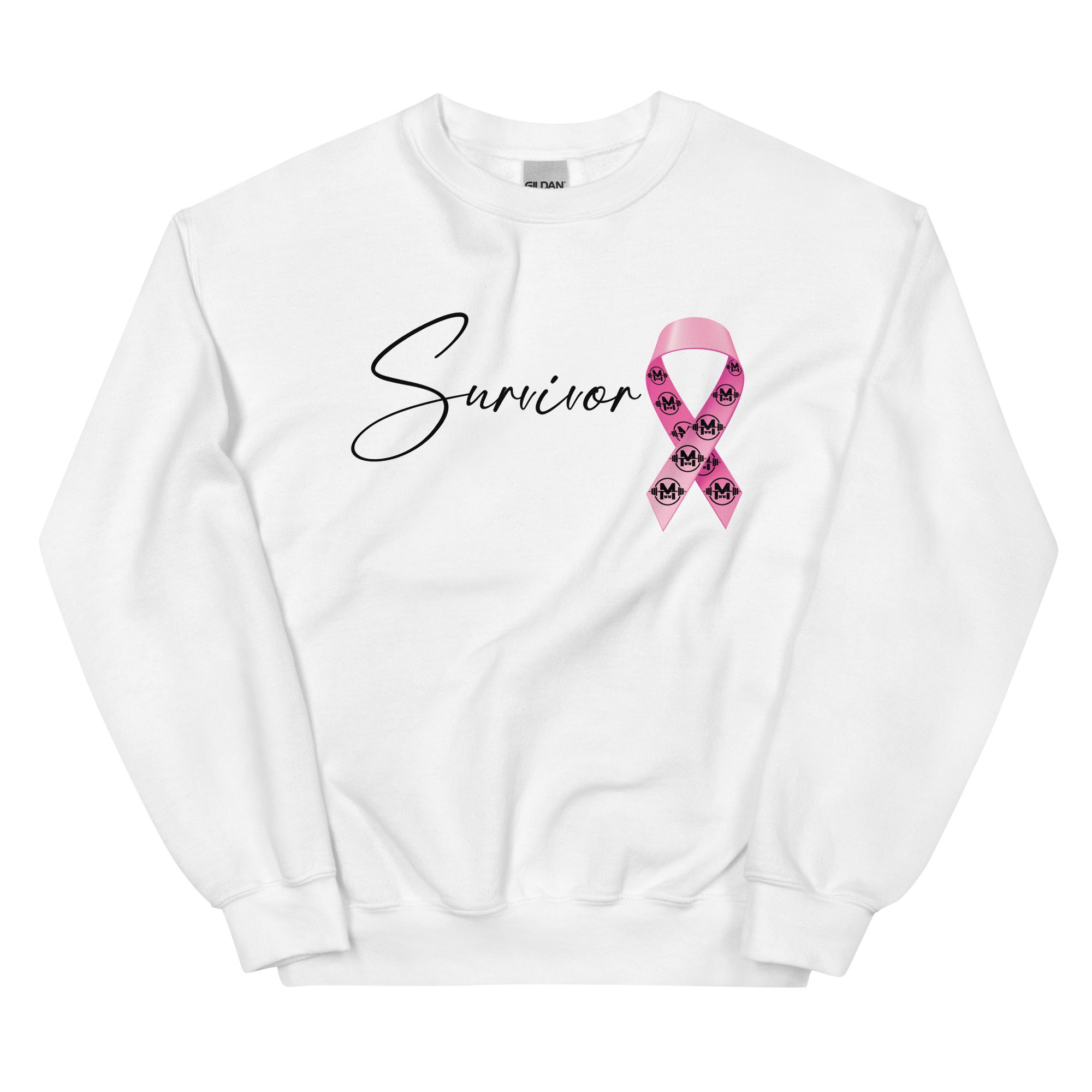 "Survivor" Breast Cancer Awareness Crew Neck Sweatshirt - Image 3