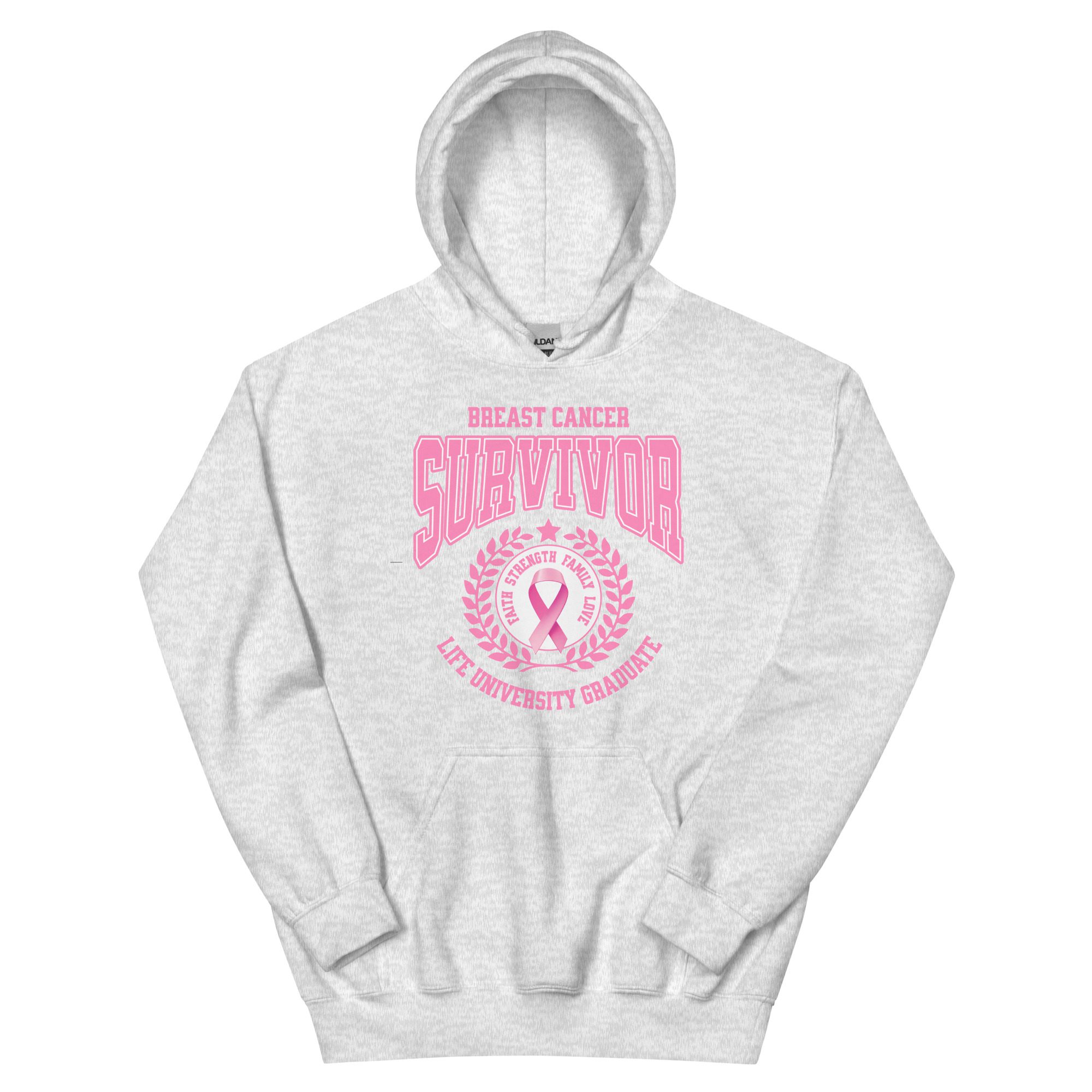 "Survivor Grad" Breast Cancer Awareness Unisex Hoodie - Image 6