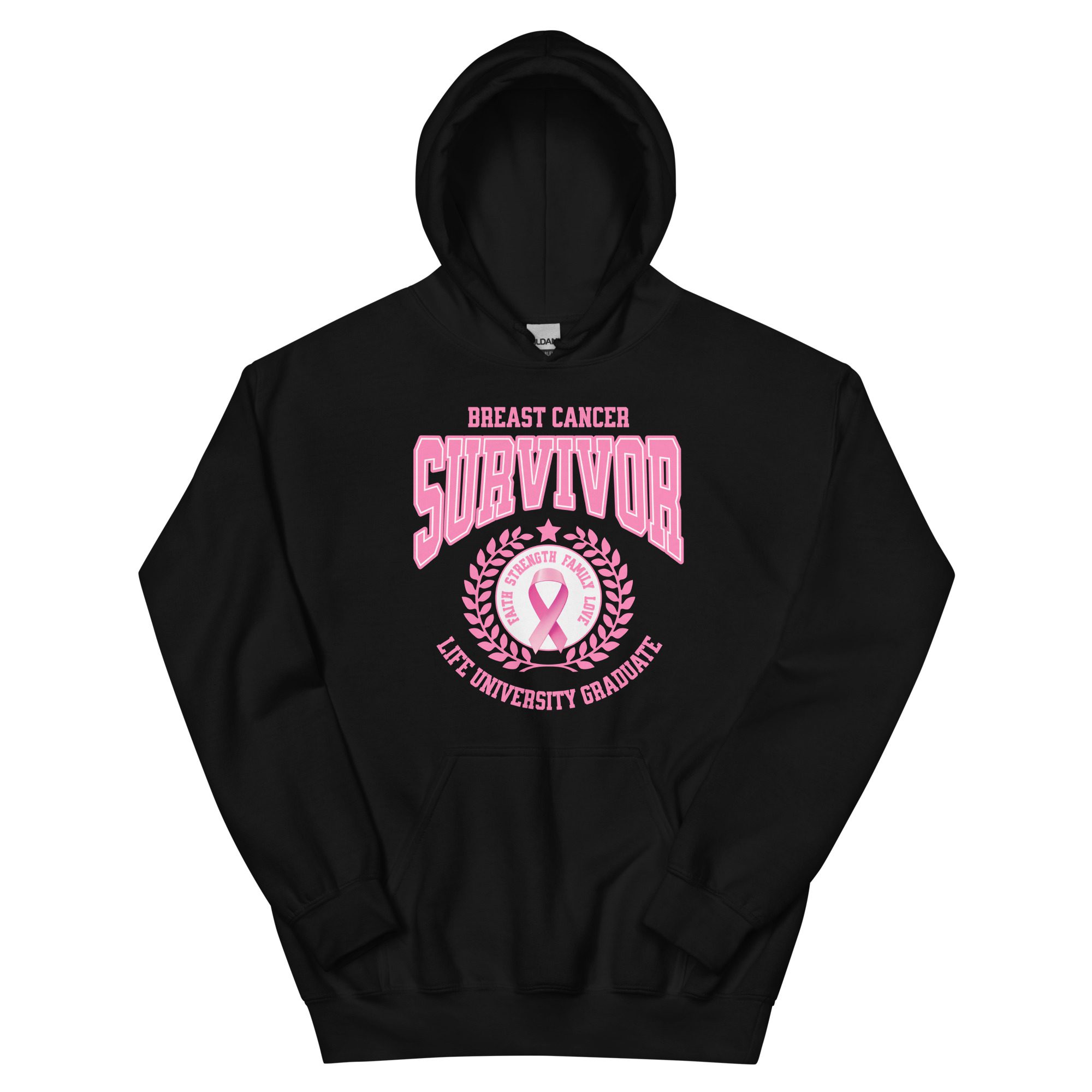 "Survivor Grad" Breast Cancer Awareness Unisex Hoodie - Image 8