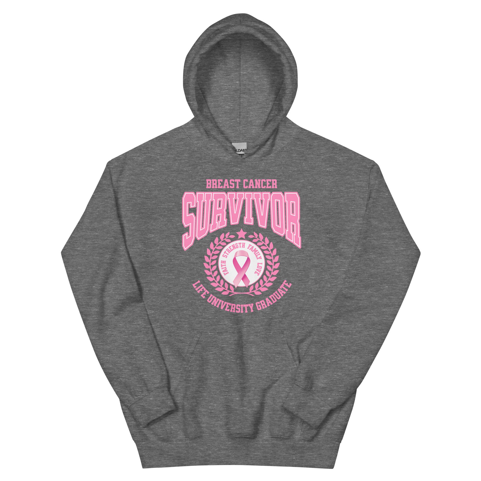 "Survivor Grad" Breast Cancer Awareness Unisex Hoodie - Image 2