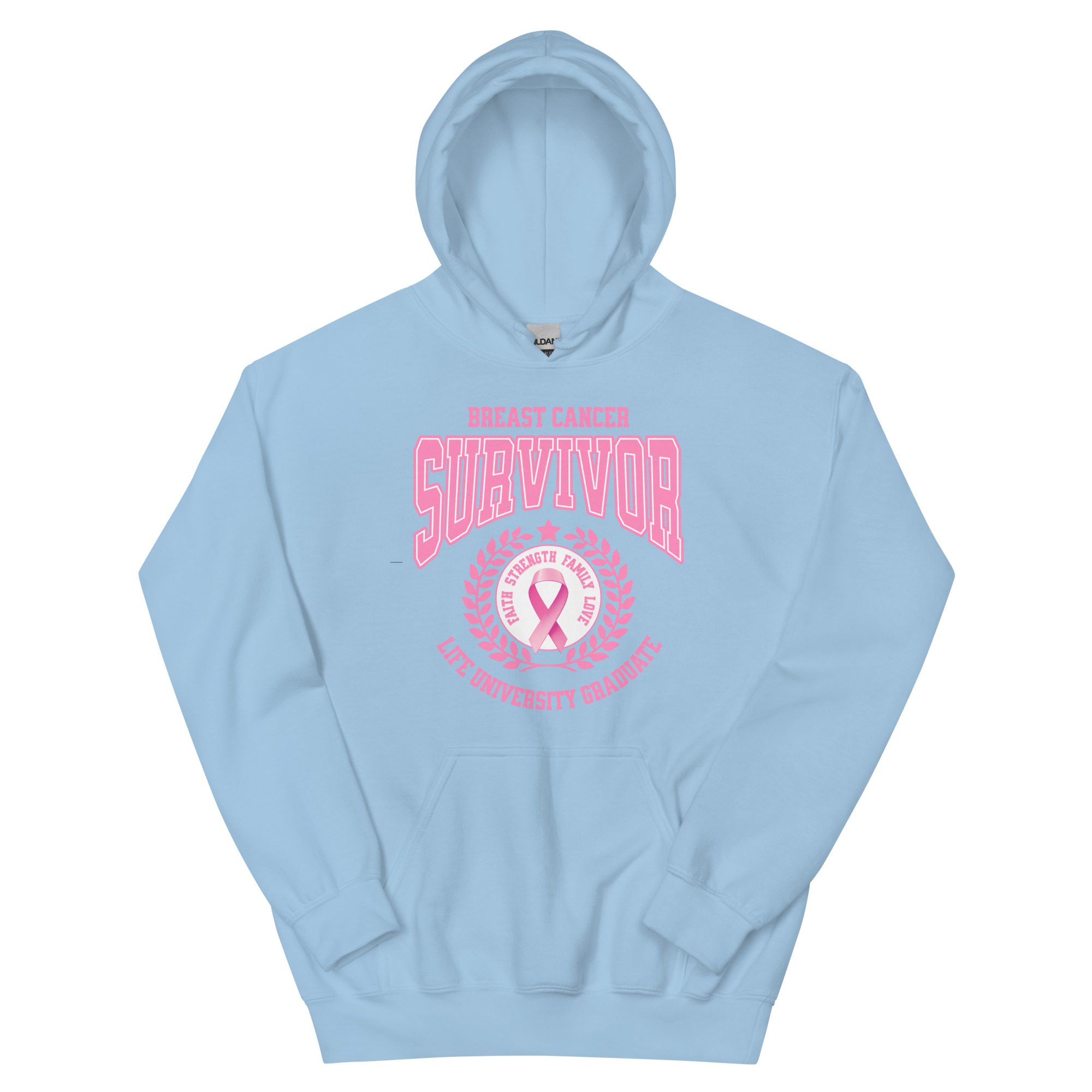 "Survivor Grad" Breast Cancer Awareness Unisex Hoodie - Image 5