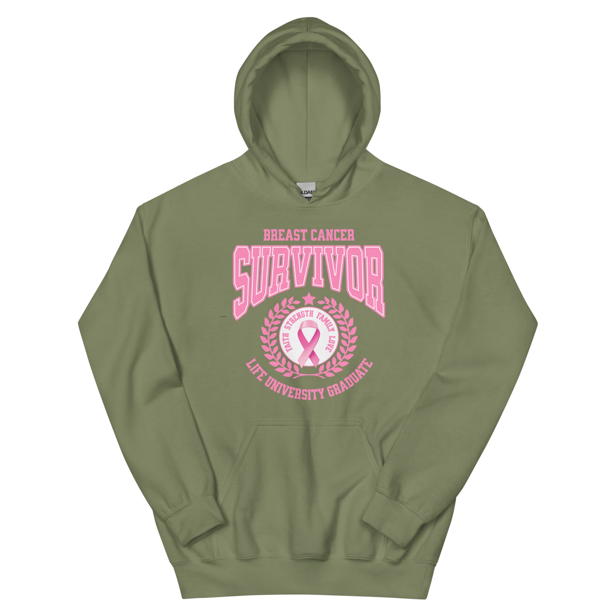 "Survivor Grad" Breast Cancer Awareness Unisex Hoodie - Image 3