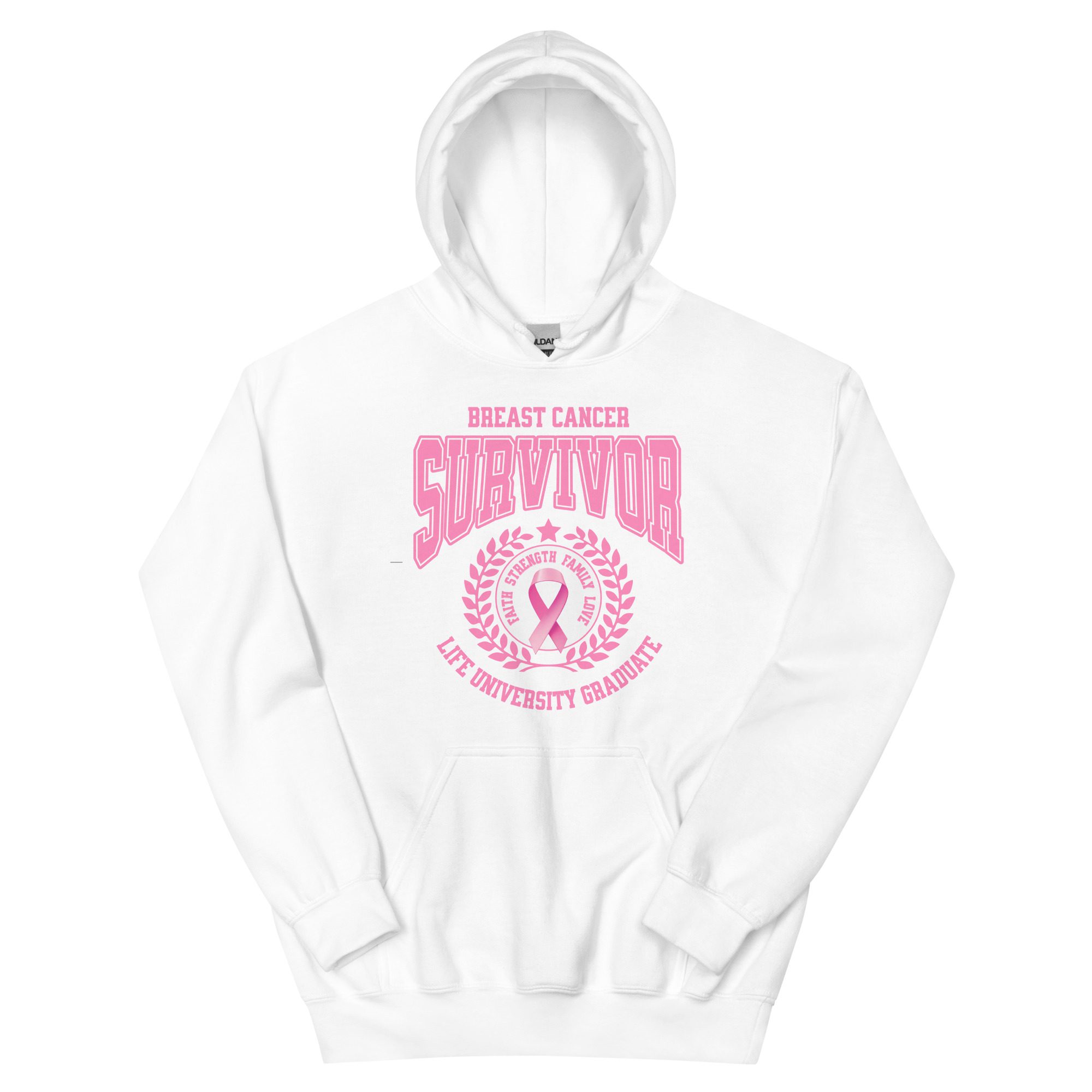 "Survivor Grad" Breast Cancer Awareness Unisex Hoodie - Image 7